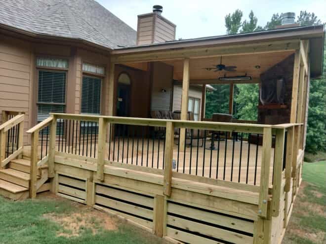deck and porch combonation